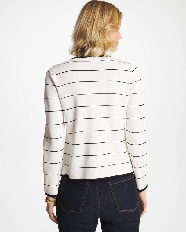 Contrast Tipped Sweater Blazer - image 3